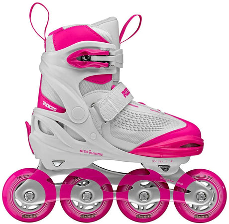 Roces moody x tif girl verstelbare skeelers kinderen - inline skates - meegroei skates - wit roze - maat 30-35