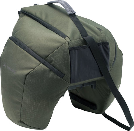 Vaude esilkroad plus (uniklip) fietstas accutas unisex khaki >70% recycled materiaal