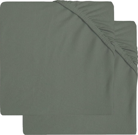 Jollein - baby hoeslaken boxmatras jersey (ash green) - katoen - hoeslaken box - 2 stuks - 75x95cm