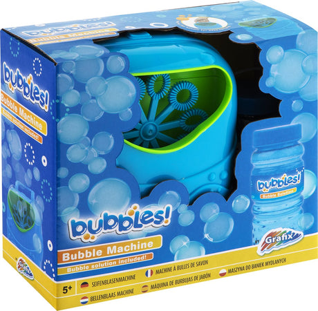 Grafix bubble machine - draagbare bellenblaasmachine voor kinderen met bubble solution inbegrepen - honderden bubbels in verschillende maten en vormen - geschikt voor 5 jaar en ouder - perfect voor feestjes en buitenplezier