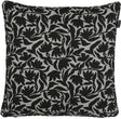 Mica decorations kelly tuinkussens 45 x 45 x 10 cm - 2 buitenkussens met bloemenprint - afneembare hoes met ritssluiting - gerecyclede polyester vulling - zwart