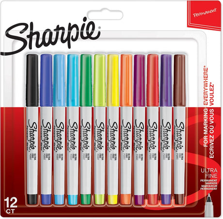 Sharpie permanente markers | ultrafijne punt | diverse kleuren | 12 stuks
