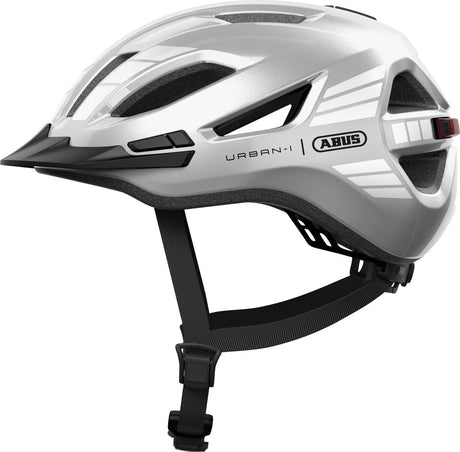 Abus fietshelm urban-i 4.0 signal silver xl - 60-64 cm - zilver - geschikt voor gebruik op elektrische fietsen - stadsfietsen - 310 g xl