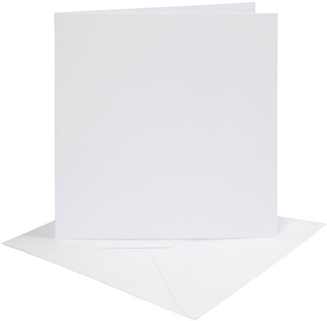 Creativ company cc kaarten en enveloppen 15,2x15,2 cm wit 4 stuks.