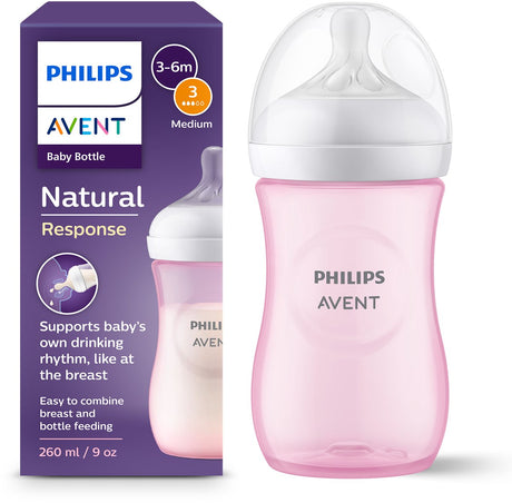 Philips avent natural response babyfles 260 ml – flow 3 – roze-1 fles - scy903 11