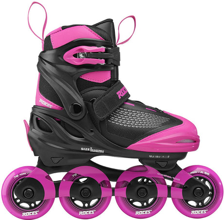 Roces moody x tif girl verstelbare skeelers kinderen - inline skates - meegroei skates - zwart roze - maat 36-40