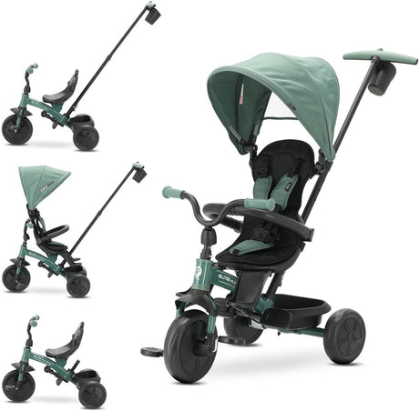 Qplay elite platinum driewieler - duwstang - kinderdriewieler - groen