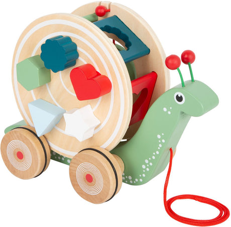 Small foot - houten trekfiguur vormenstoof slak, 6dlg.