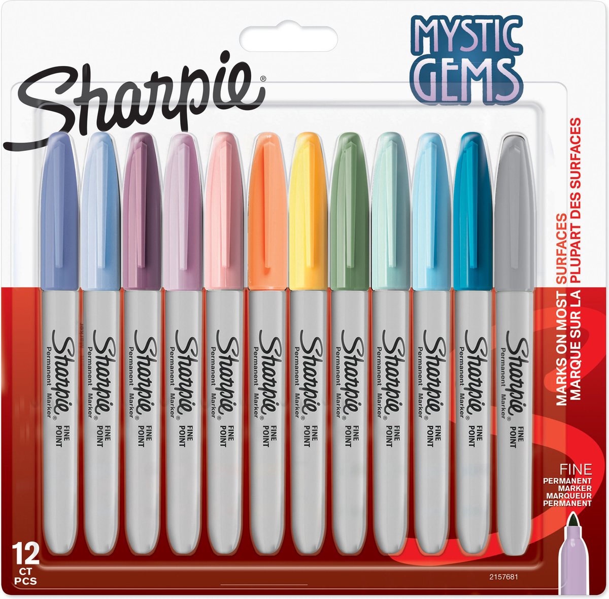 Sharpie permanente markers | mystic gem speciale editie | fijne punt | diverse kleuren | 12 stuks