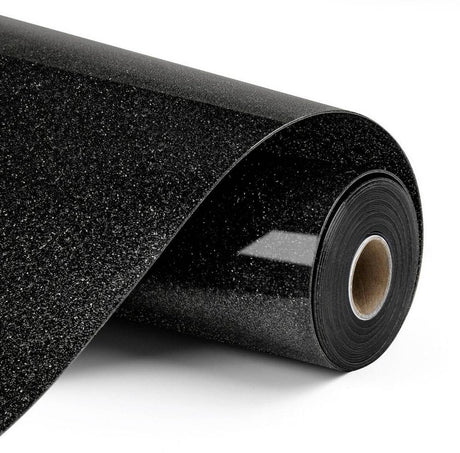 Loklik heat transfer vinyl glitter - black - zwart - 30.5 x 90 cm