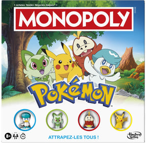 Monopoly édition pokémon, jeu de plateau pour enfants et fans de pokémon, jeux familiaux, à partir de 8 ans