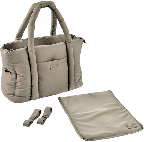 Béaba paris puffy luiertas - trendy gewatteerde verzorgingstas - verzorgingstas met verzorgingsmatje koelvak - 10 vakken - kinderwagen- trolleybevestiging - gazelle - unisex babytas - babytas 25l - groen