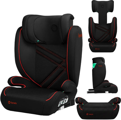 Lionelo hugo i-size – autostoel – groep 2 3 (3,5-12 jaar 15 tot 36 kg 100-150 cm) – isofix – 2 in 1 : zitverhoger met afneembare rugleuning - verstelbare hoofdsteun – geavanceerde zijbescherming – memory foam - wasbaar – comfortabele zitting
