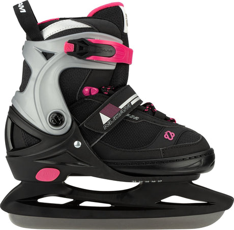 Nijdam ijshockeyschaatsen - verstelbaar - maat 33-37 - zwart roze 33-37