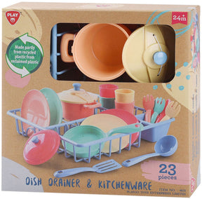 Play go wasrek met keukenaccessoires - 23dlg