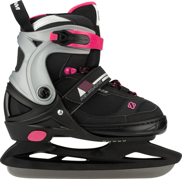 Nijdam ijshockeyschaatsen - verstelbaar - maat 33-37 - zwart roze 33-37