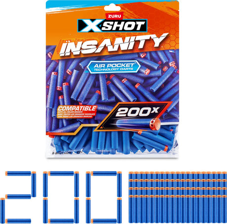 Xshot zuru - - insanity - navulverpakking - speelgoedblaster - 200 pijltjes