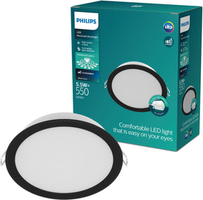 Philips led philips meson inbouwspot - plafondverlichting - diameter: 90mm - koelwit licht: 4000k - zwart