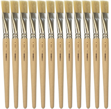 Kangaro lyonse penseel - maat 24 - kort ongelakt hout - doos a 12 stuks - k-840324