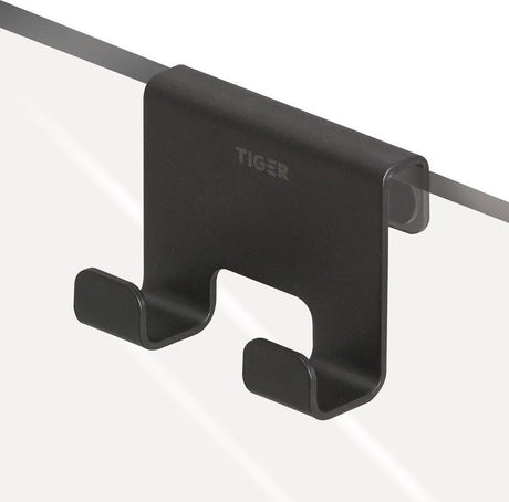 Tiger caddy - douchehaak - glaspaneel dikte 6-8 mm - 3,5 x 7 x 5 cm - zwart