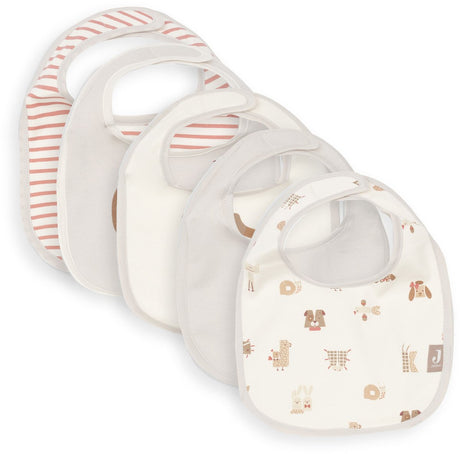 Jollein slabbetjes waterproof - 5 stuks - 30 cm - animal friends.