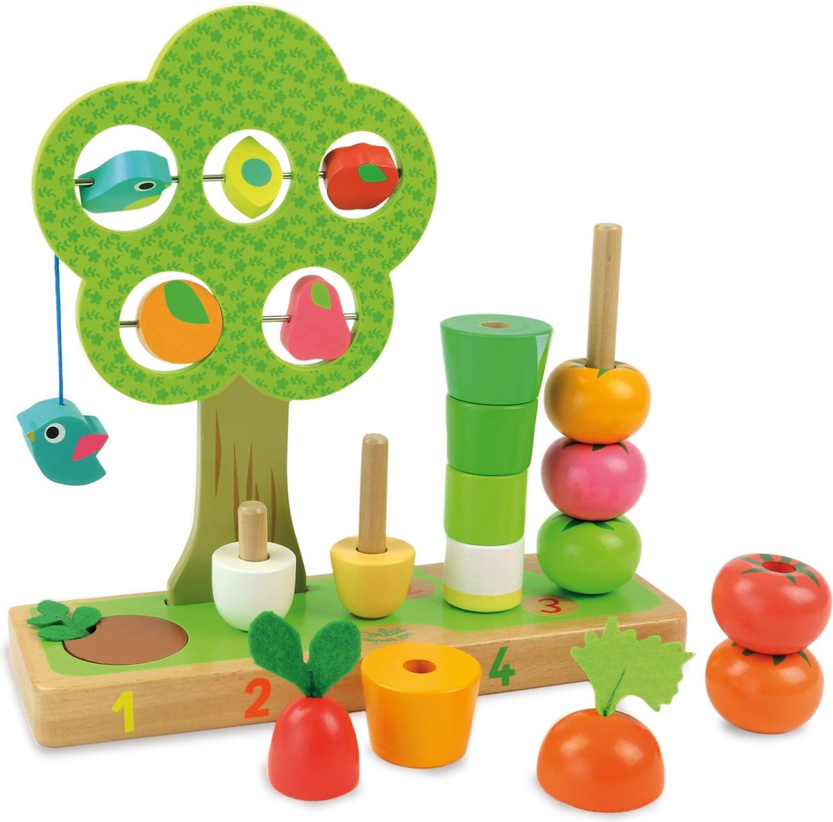 Vilac leer tellen met dit leuke houten groente en fruit.