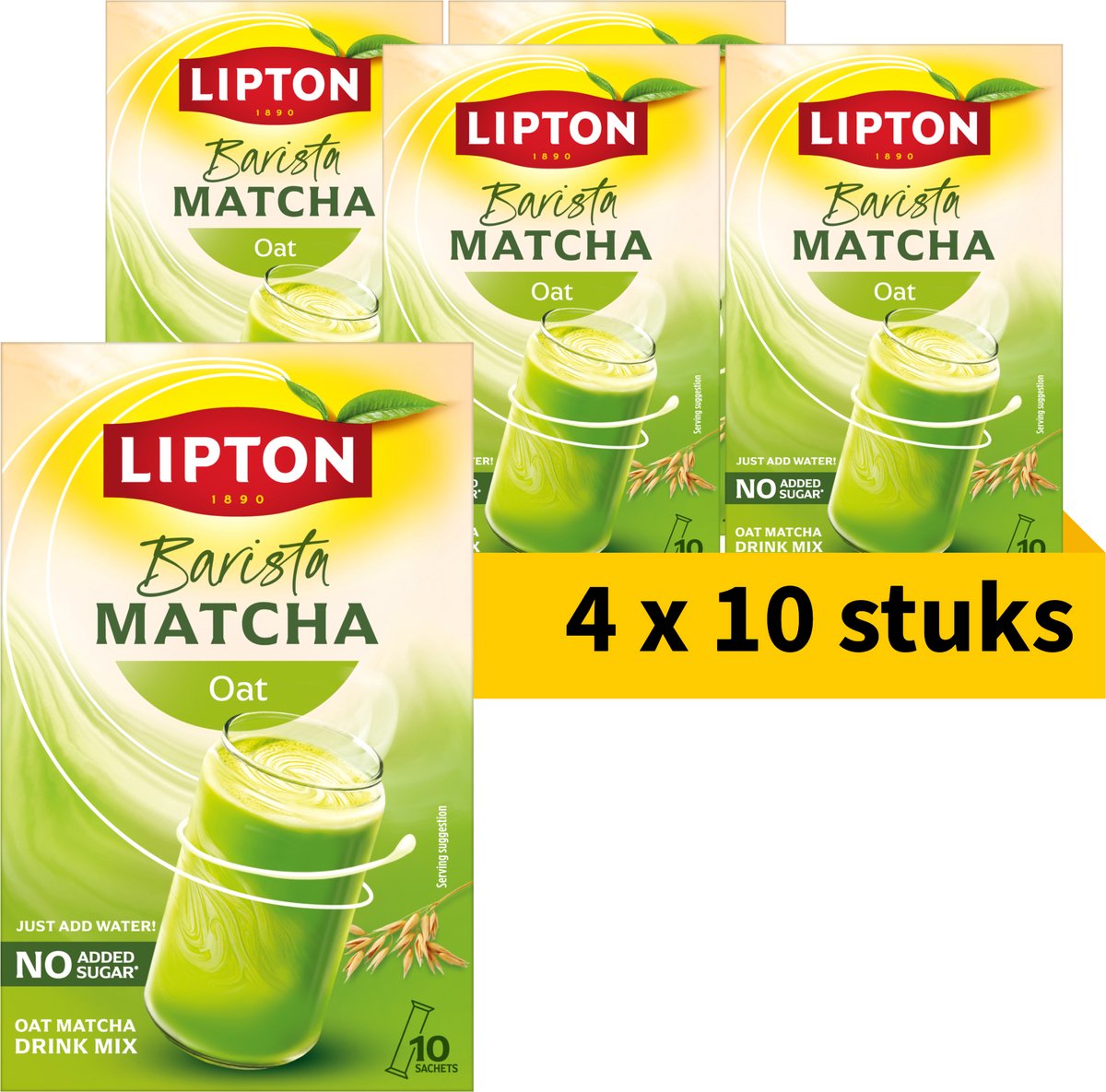 Lipton barista matcha oat - 40 sachets - matcha poeder met haver - 4 x 10 stuks - voordeelverpakking