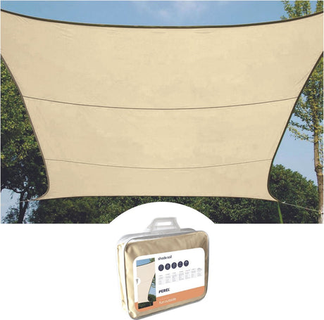 Perel schaduwdoek, waterafstotend, 2 x 3 m, 160 g m², polyester, rechthoek, crème