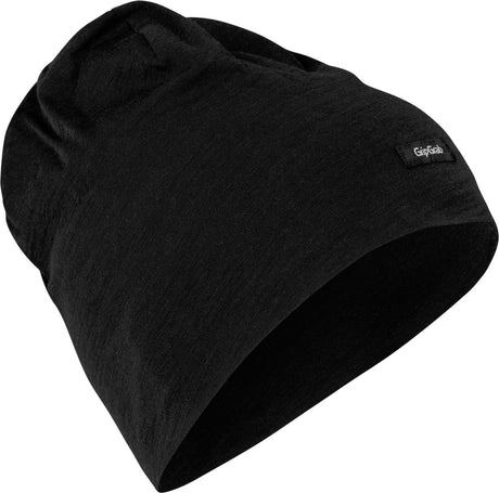 Gripgrab - merino blend lichtgewicht fietsmuts winter wielersport beanie - zwart - unisex l