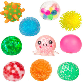 Toi-toys fun piramide cadeaubox met 10 sensorische knijpballen - 5cm - 10 stuks
