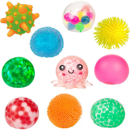 Toi-toys fun piramide cadeaubox met 10 sensorische knijpballen - 5cm - 10 stuks