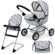Bayer design cosy poppenwagen set, opvouwbaar, zachte handgreep, met kinderstoel, tas, grijs