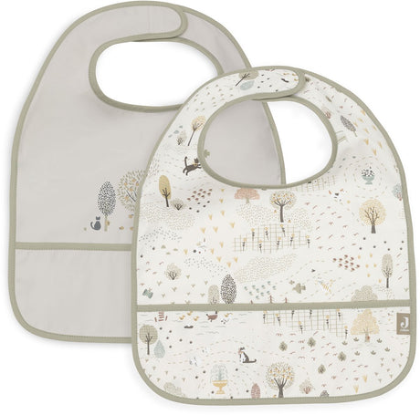 Jollein slabbetjes waterproof - 2 stuks - 30 cm - tiny park.