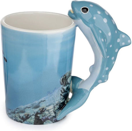 Merkloos sans marque walvis haai handvat keramiek mok 400ml