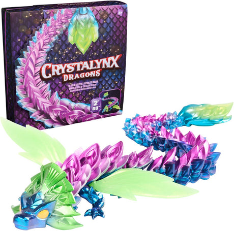 Crystalynx - spectris-draak van 60,9 cm verzamelbare 3d-geprinte draak met verzameldoos fidgetspeeltjes voor woondecoratie of als bureauaccessoires