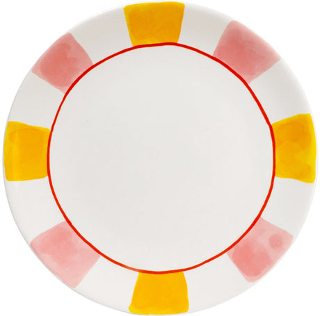 Blond amsterdam , even bijkletsen everyday stripes: bord 26 cm roze geel