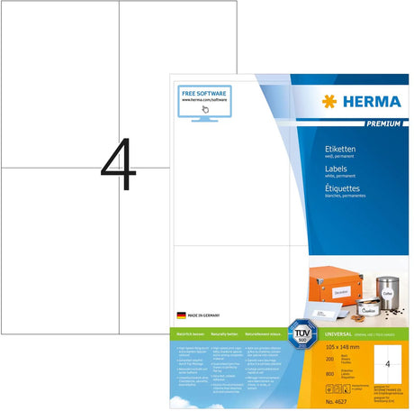 Merkloos sans marque herma printeretiketten labels white 105x148 superprint 800 pcs.