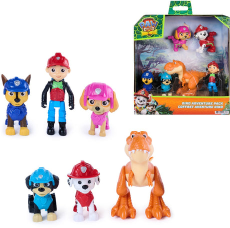 Paw patrol - de dino film - dino speelfigurenset - 6 actiefiguren