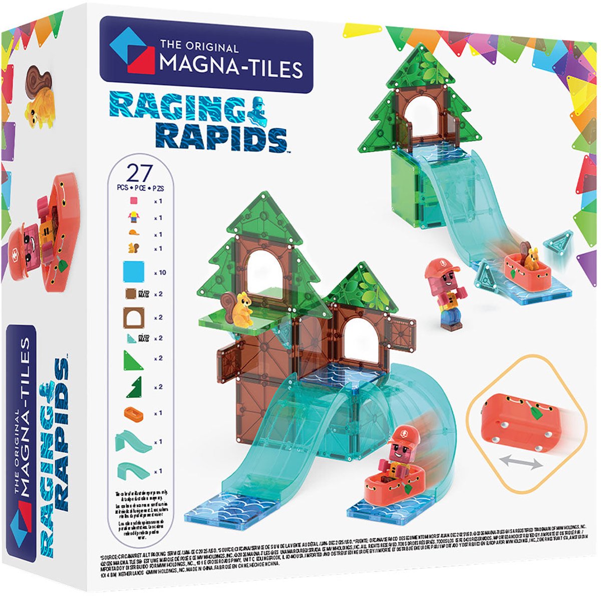 Magna-tiles ragin' rapids 27-delige magnetische bouwset – waterbaan avontuur – educatief speelgoed – vanaf 3 jaar