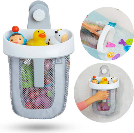 Munchkin super scoop badschep - makkelijk badspeelgoed opbergen - badkamer organizer - grijs