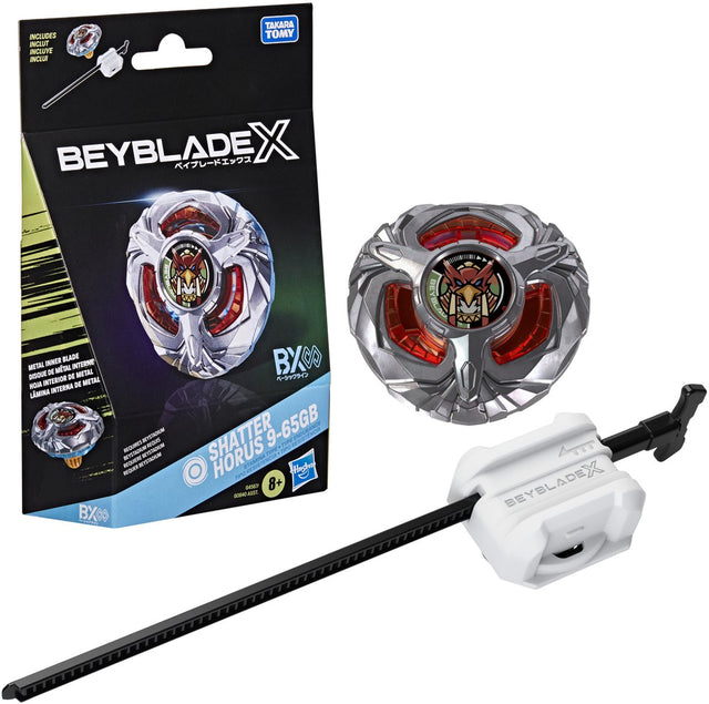 Beyblade x shatter horus 9-65gb bx infinity starter pack, top en launcher