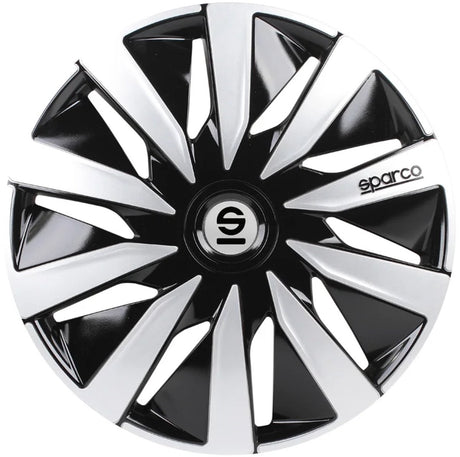 wieldoppen Lazio 15 inch ABS zwart zilver set van 4