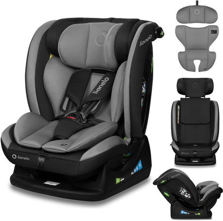 Lionelo aart i-size - kinder autostoel 4in1 - voor baby 0 tot 36 kg (0-12 jaar groep 0+ 1 2 3 40-150 cm) - voor en achterwaarts - rwf tot 105 cm - montage met autogordel - stevige, veilige - comfortabel zitje - volledig verstelbaar - wasbare hoes