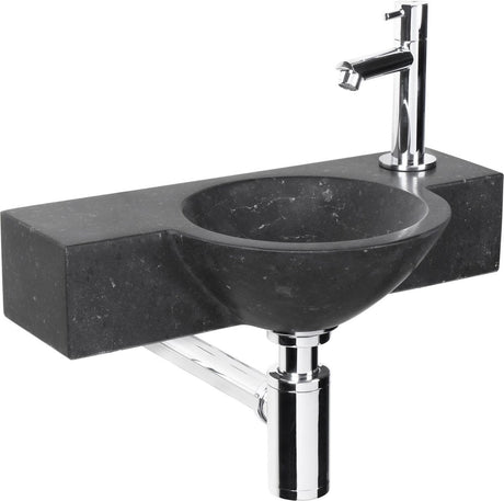 Differnz teti fonteinset - 40x23x8cm - rond - 1 kraangat - zwart