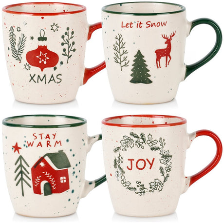 Siaski collection kerstbeker aardewerk set a 4 200ml