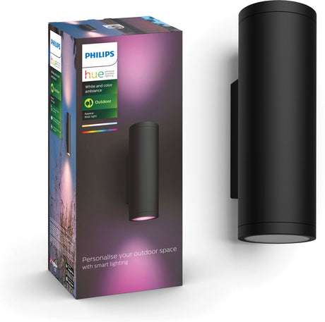 Philips hue outdoor appear wandlamp white and color ambiance gëintegreerd led zwart 8w ip44