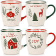 Home styling kerstbeker aardewerk set a 4 200ml