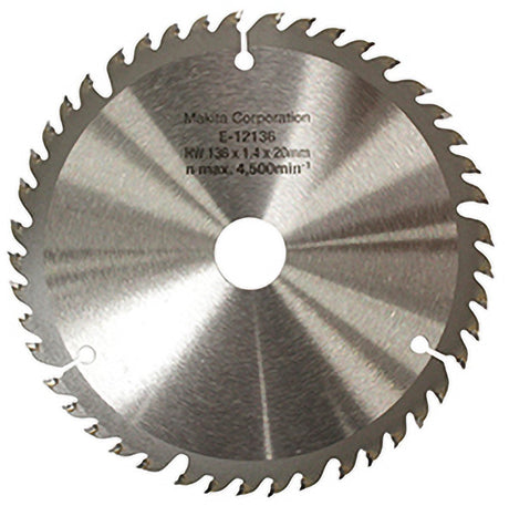 Makita ø 136mm asgat 20mm 45t cirkelzaagblad voor hout | efficut - e-12136
