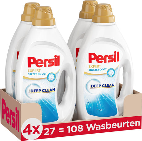 Persil vloeibaar wasmiddel - gel breeze boost - witte en gekleurde was - voordeelverpakking - 4 x 27 = 108 wasbeurten