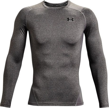 Under armour ua hg armour comp ls-gry heren sportshirt - carbon heather - zwart l
